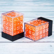 12mm translucent orange pips dice 